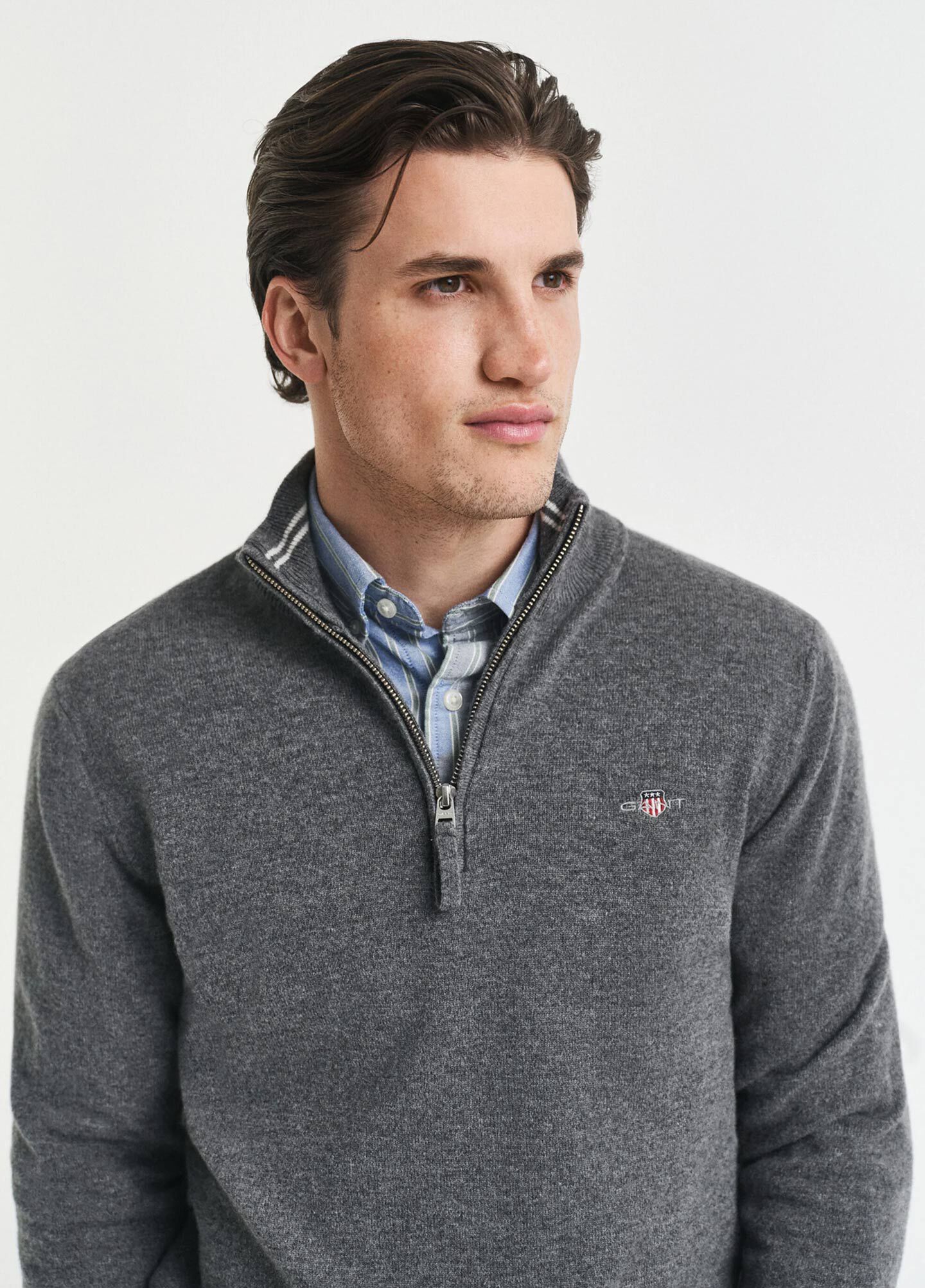 Superfine Lambswool Half-Zip Sweater