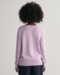 Textured Cotton Boat Neck Sweater