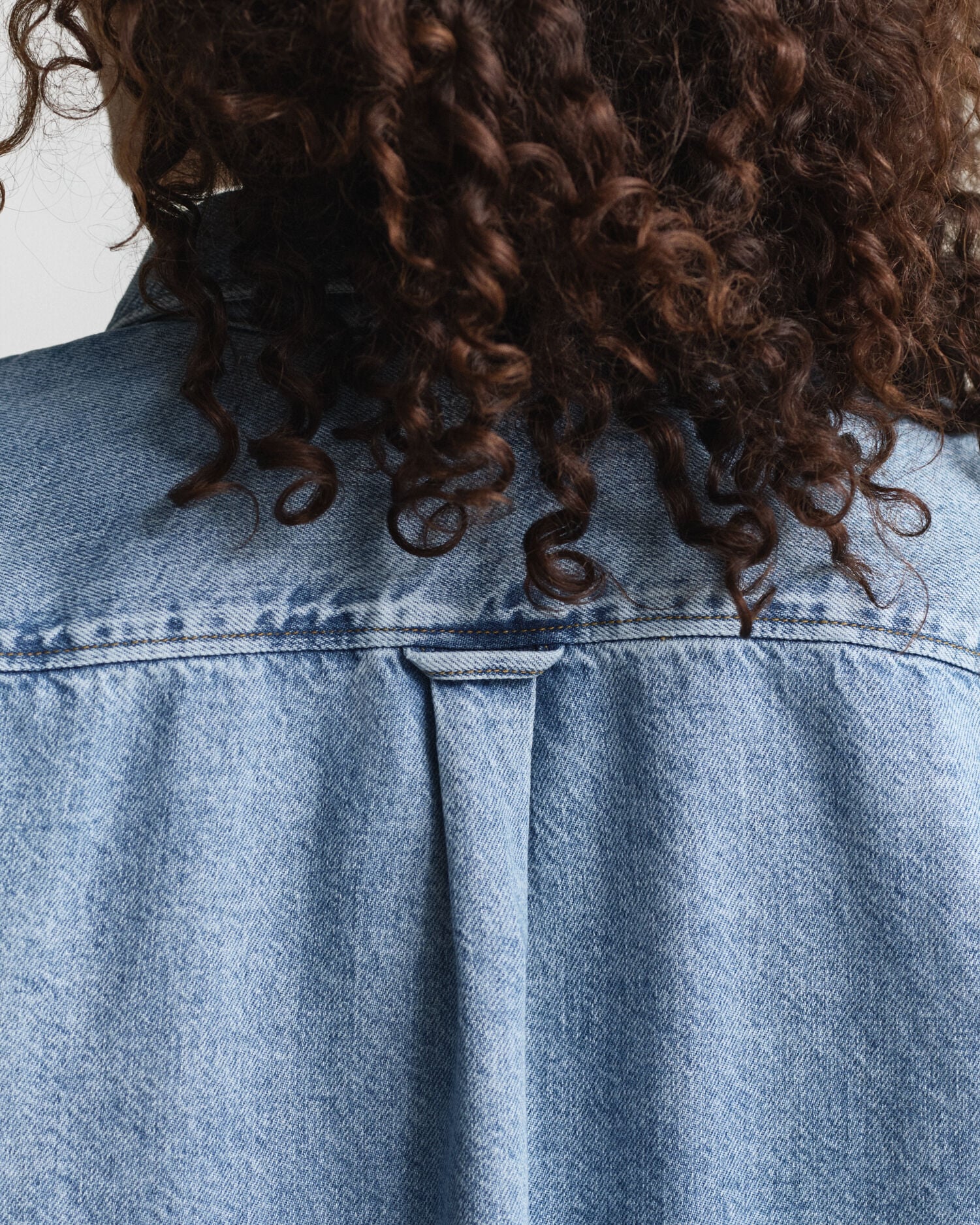 Relaxed Fit Denim Shirt — MID BLUE WORN IN