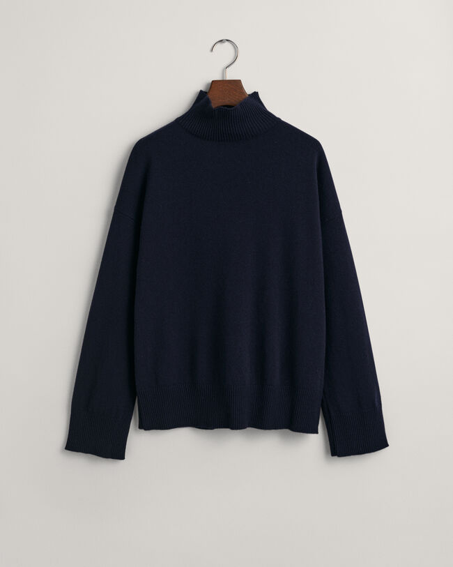 Superfine Lambswool Stand Collar Sweater
