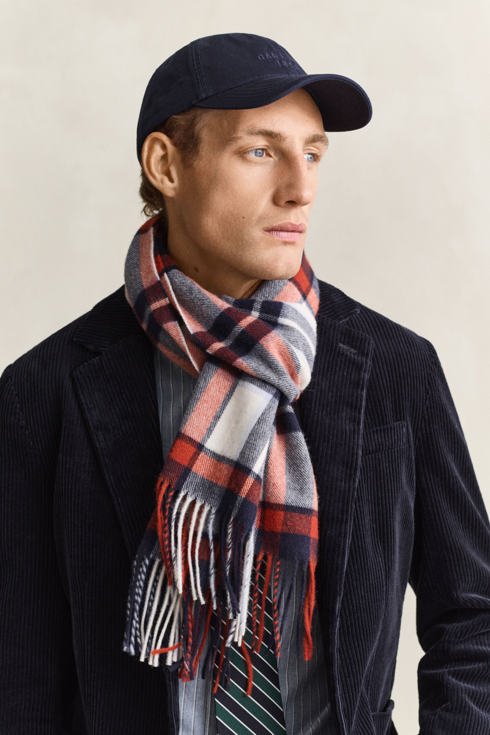 Checked Wool Scarf