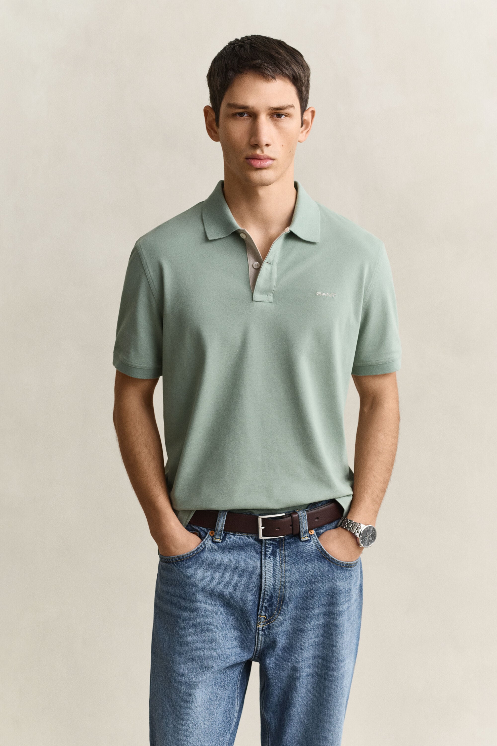 Contrast Piqué Polo Shirt