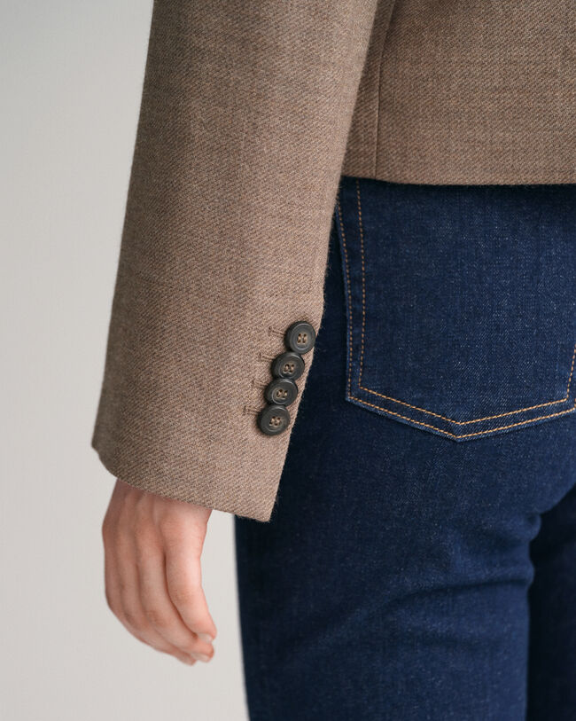 Cropped Wool Blazer Jacket