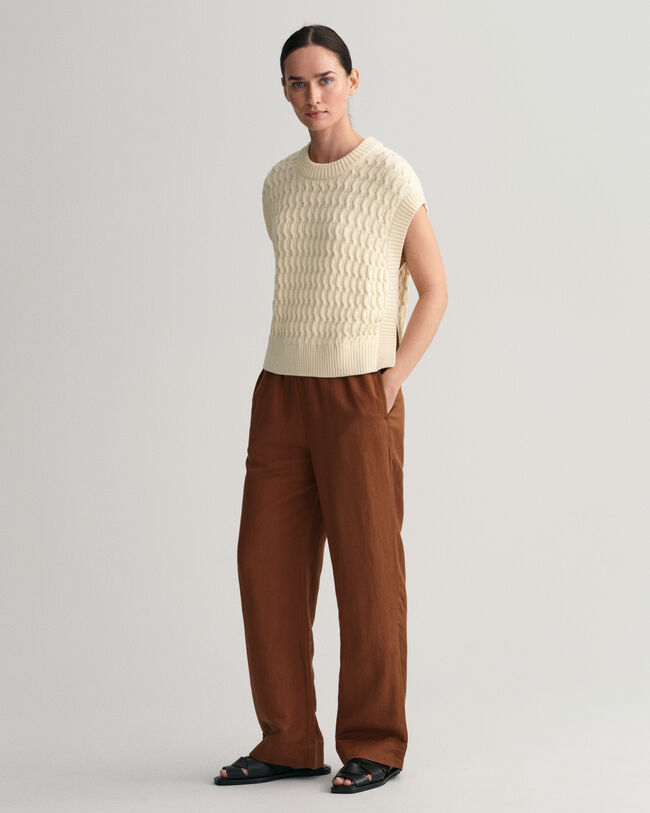 Linen Viscose Pull-On Pants