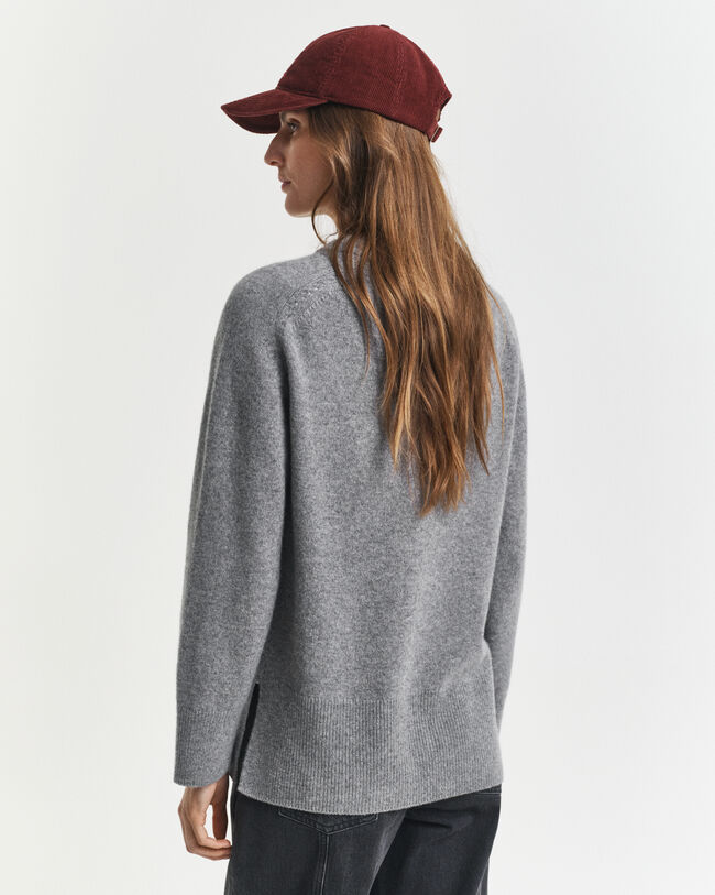 Soft Wool Cashmere Blend Crew Neck Sweater