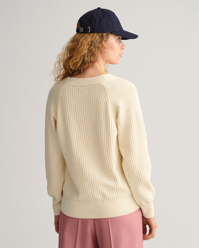 Cotton Ribbed Cardigan