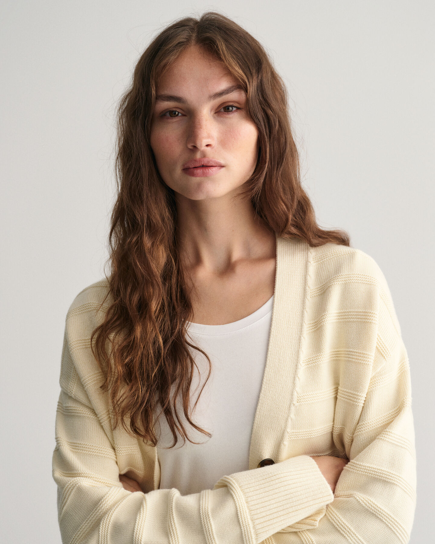 Tonal Striped Cotton Cardigan