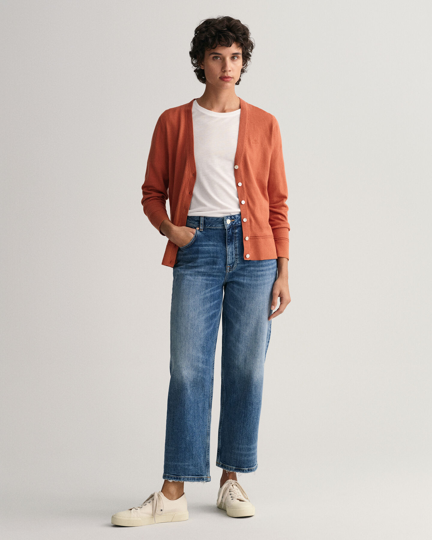 Light Cotton V-Neck Cardigan