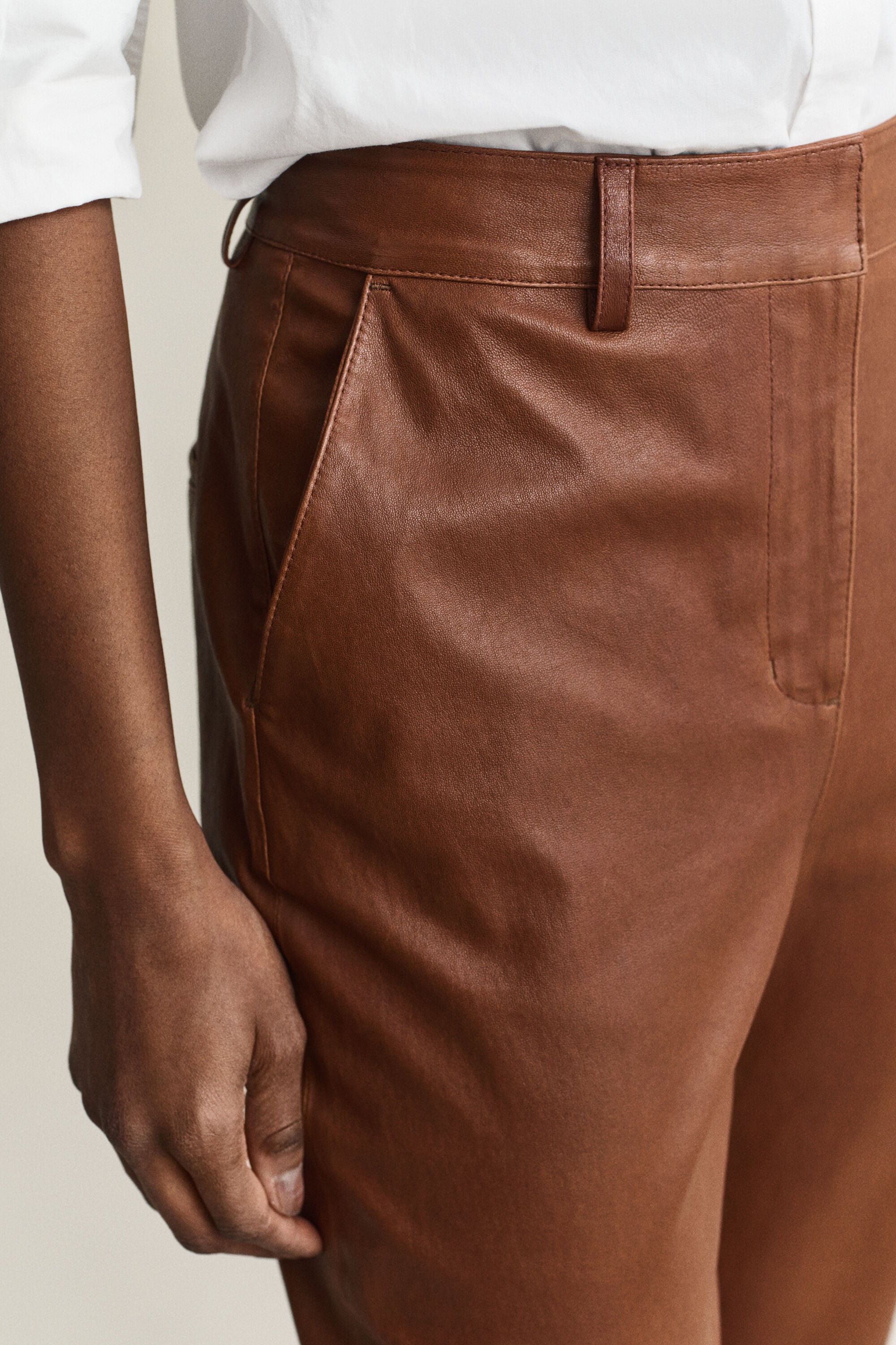 Flared Leather Pants