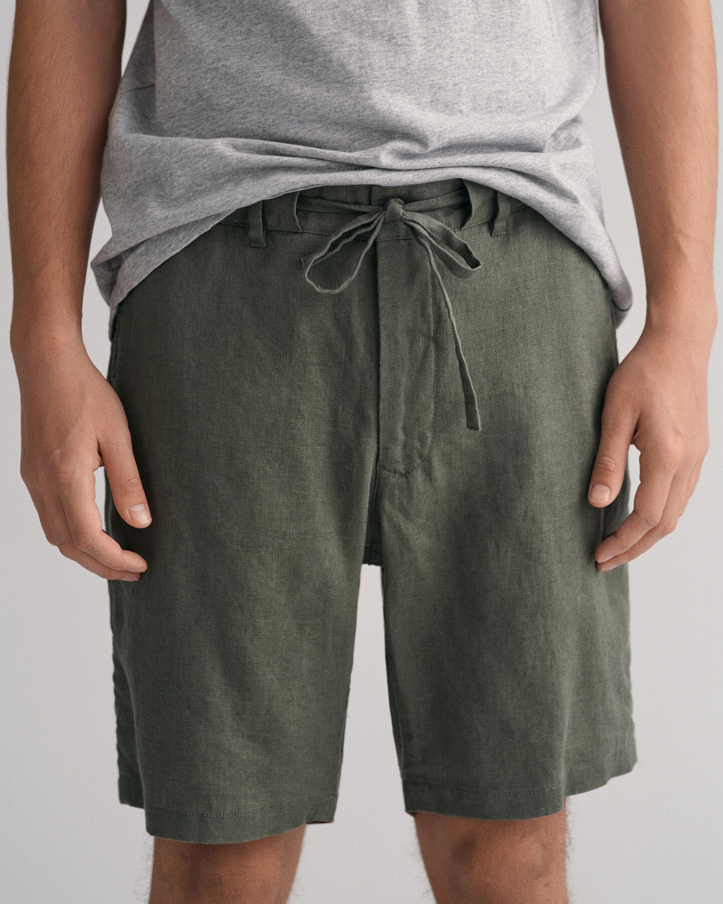 Relaxed Fit Linen Drawstring Shorts