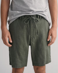 Relaxed Fit Linen Drawstring Shorts