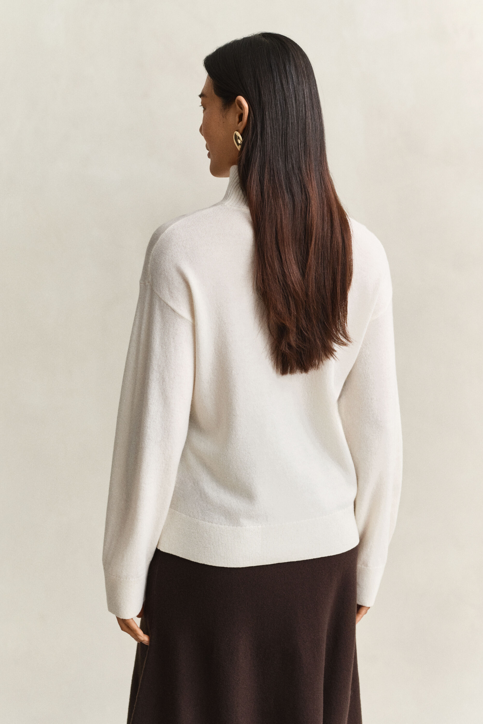 Superfine Lambswool Mock Neck Sweater