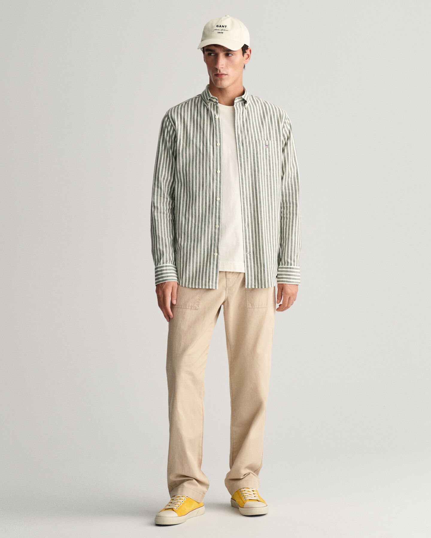 Regular Fit Striped Cotton Linen Shirt