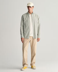 Regular Fit Striped Cotton Linen Shirt