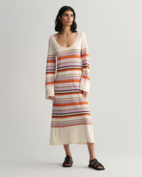 Multi Stripe Crew Neck Dress