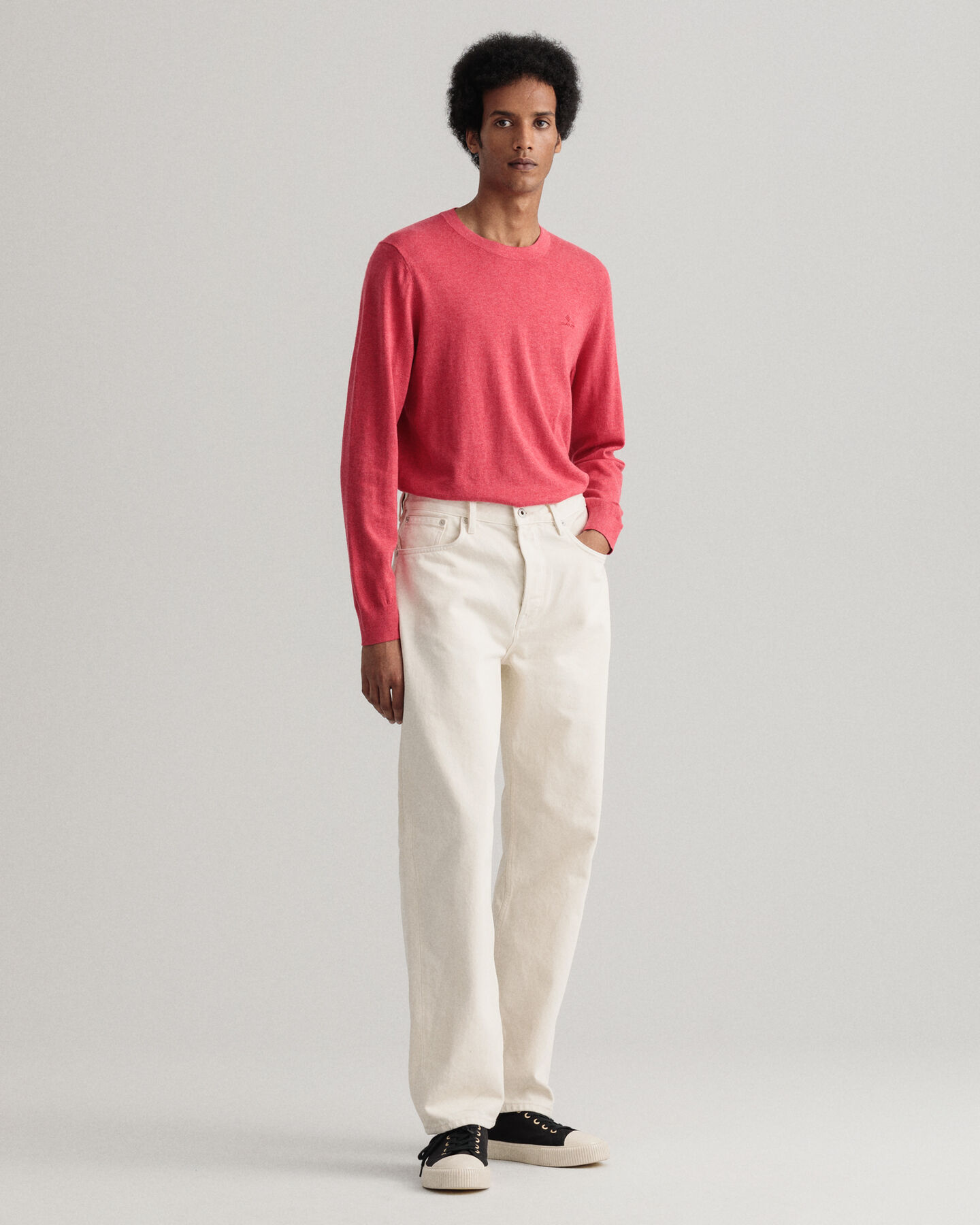 Cotton Cashmere Crew Neck Sweater