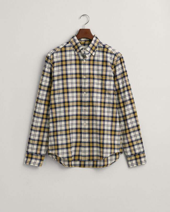 Regular Fit Checked Brushed Oxford Shirt