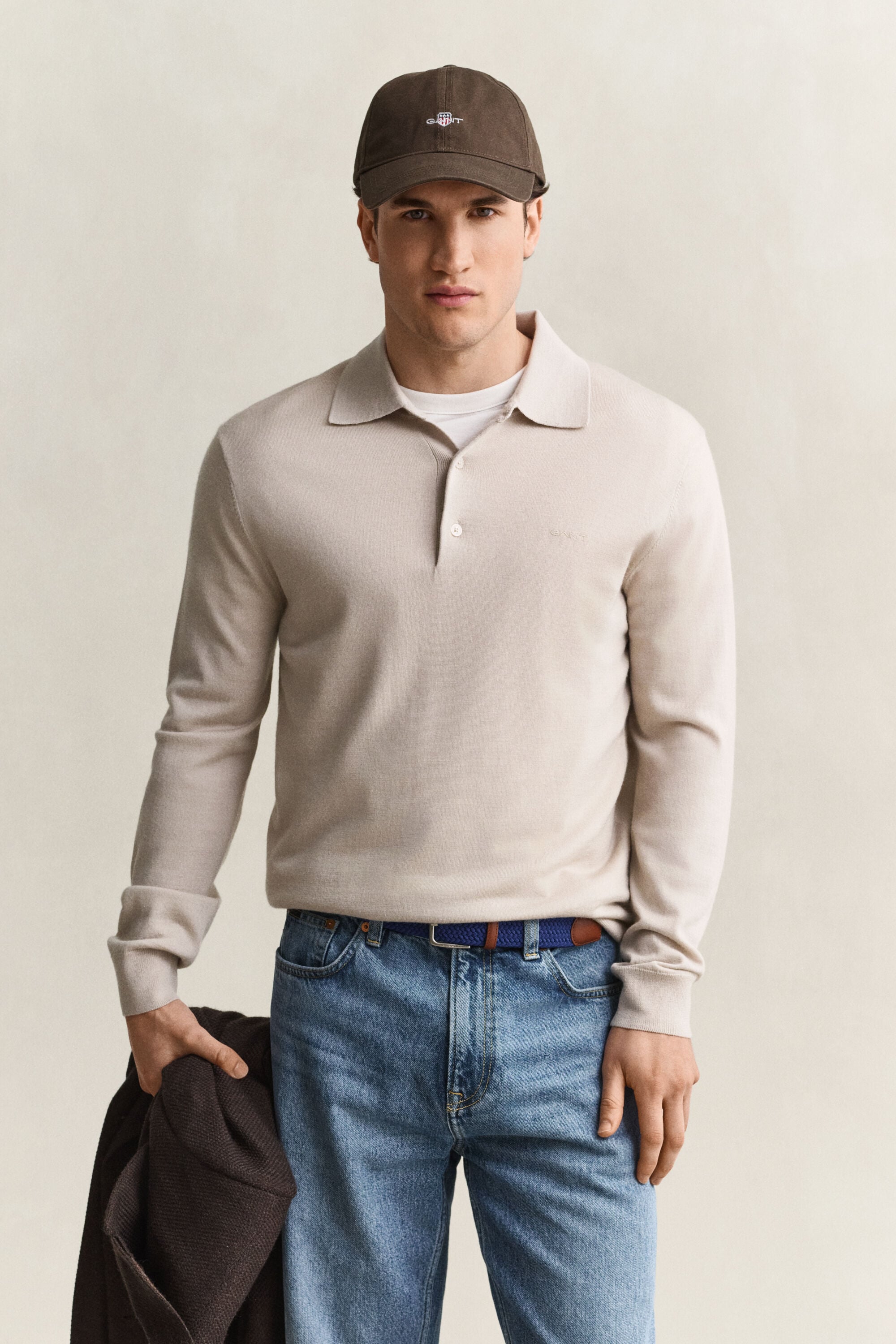 Extra Fine Merino Wool Polo Sweater
