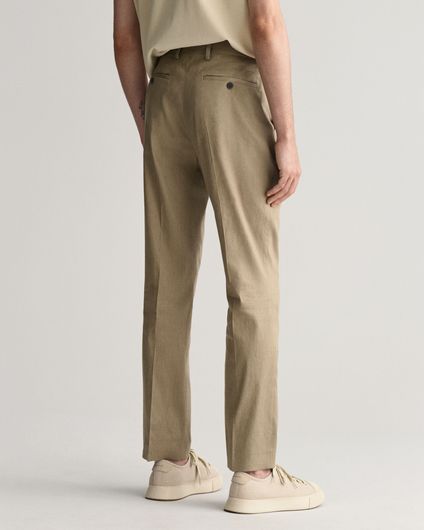 Slim Fit Cotton Linen Suit Pants