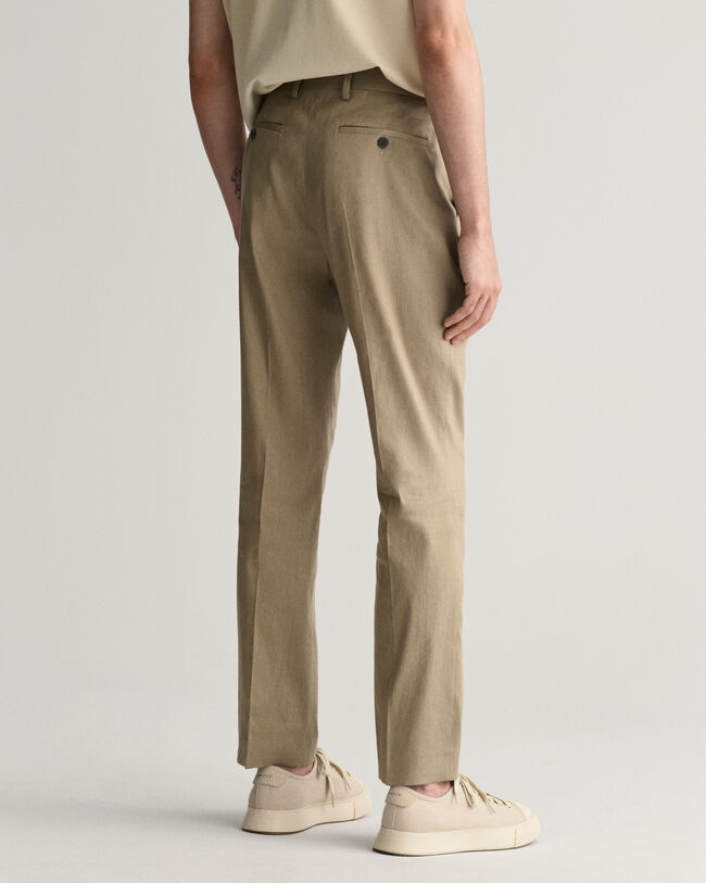 Slim Fit Cotton Linen Suit Pants