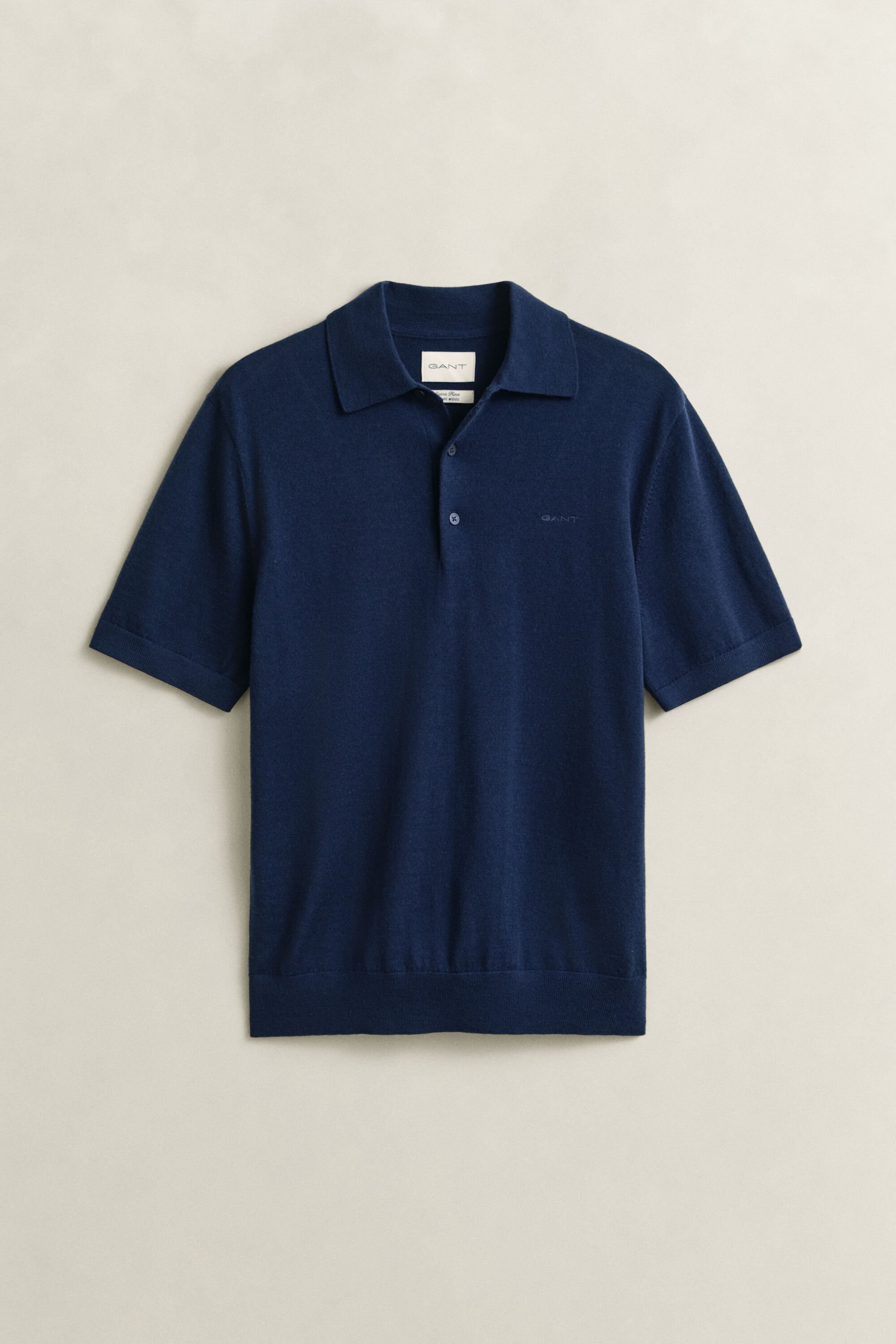 Extra Fine Merino Wool Short Sleeve Polo Sweater