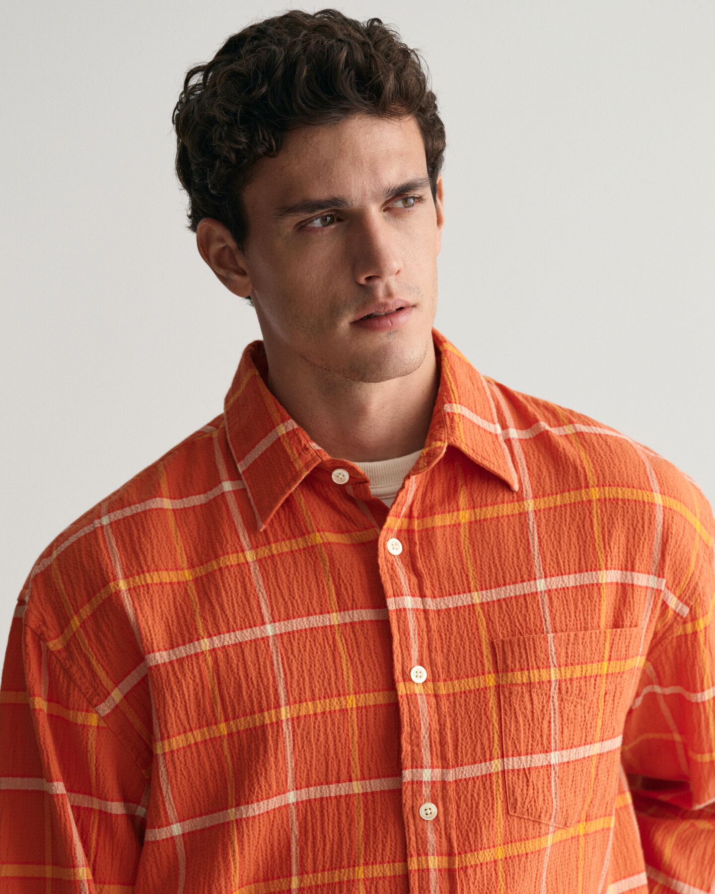 Oversized Textured Checked Shirt