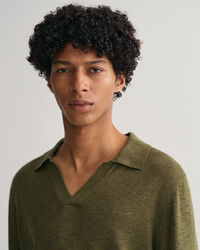 Cotton Linen Polo Sweater