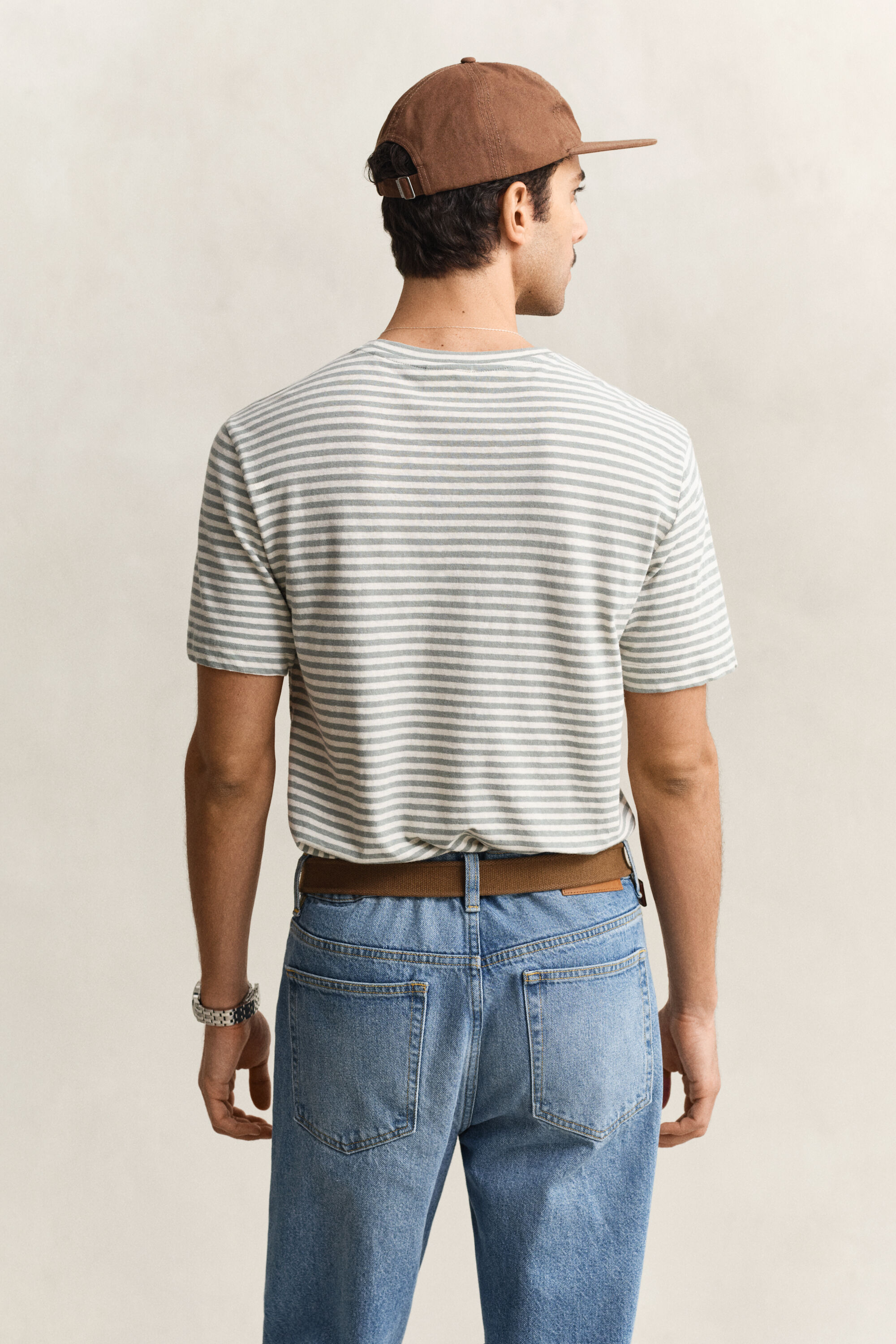 Striped Cotton Linen T-Shirt