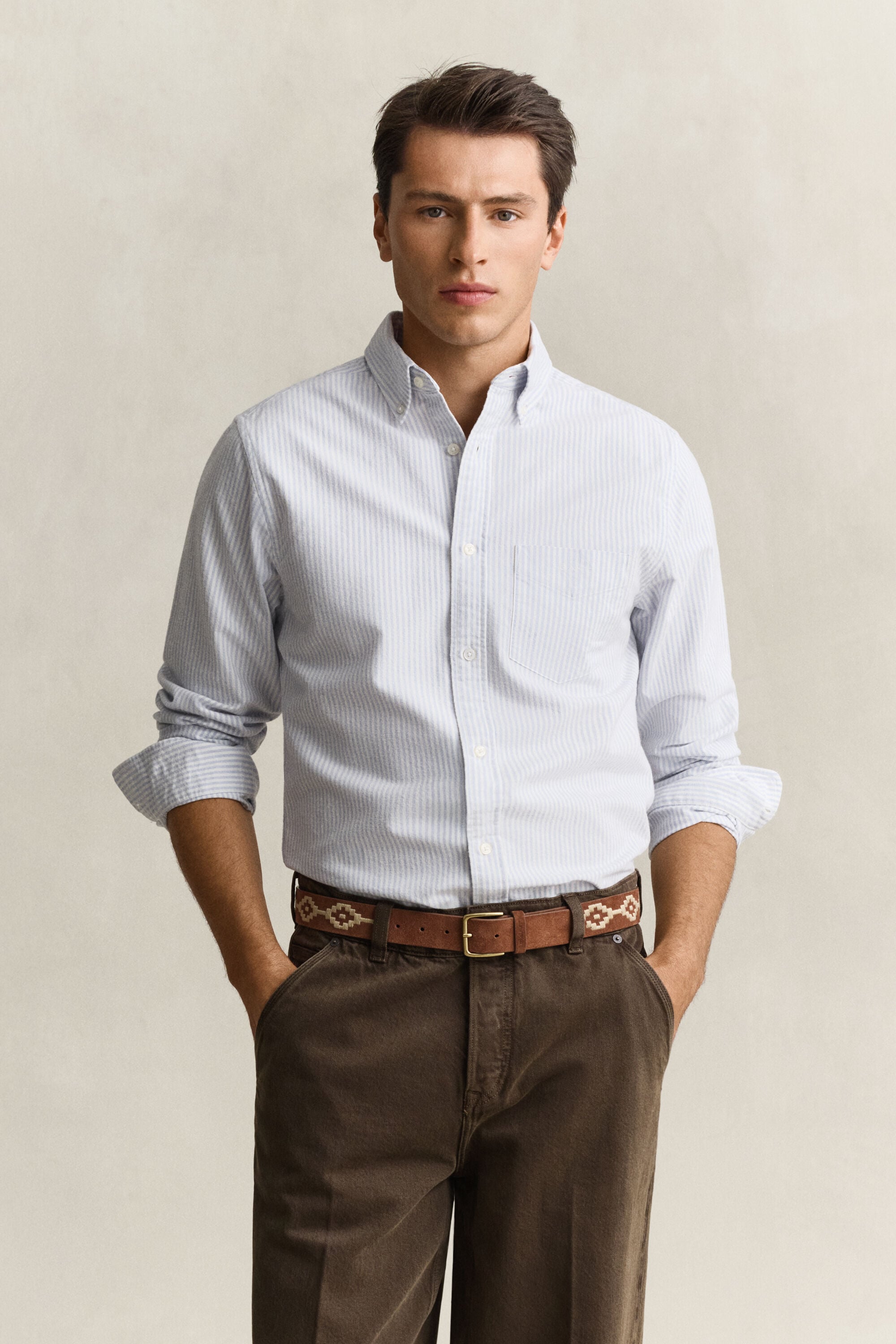 Striped Brushed Oxford Shirt