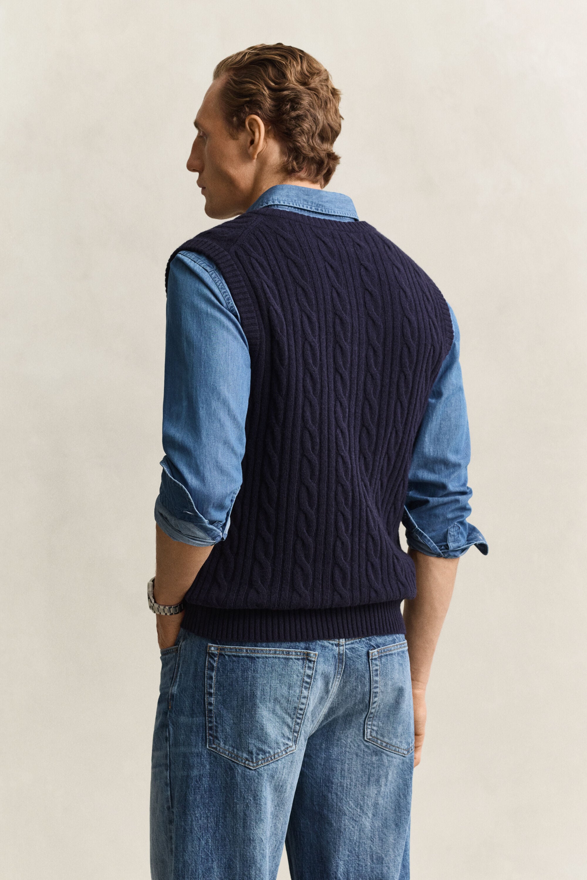 Lambswool Cable Knit Vest