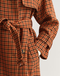 Check Trench Coat