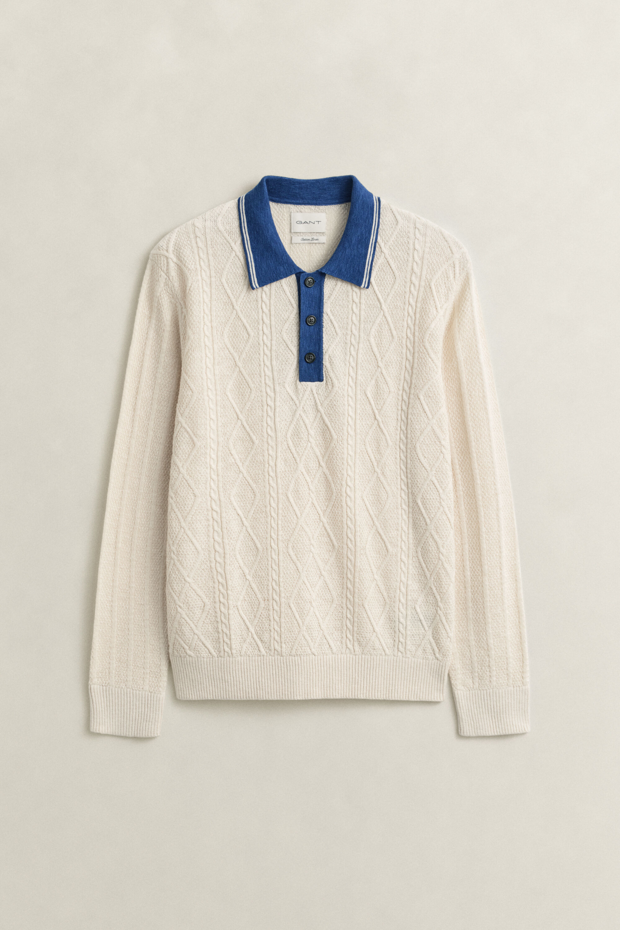 Cable Knit Polo Sweater