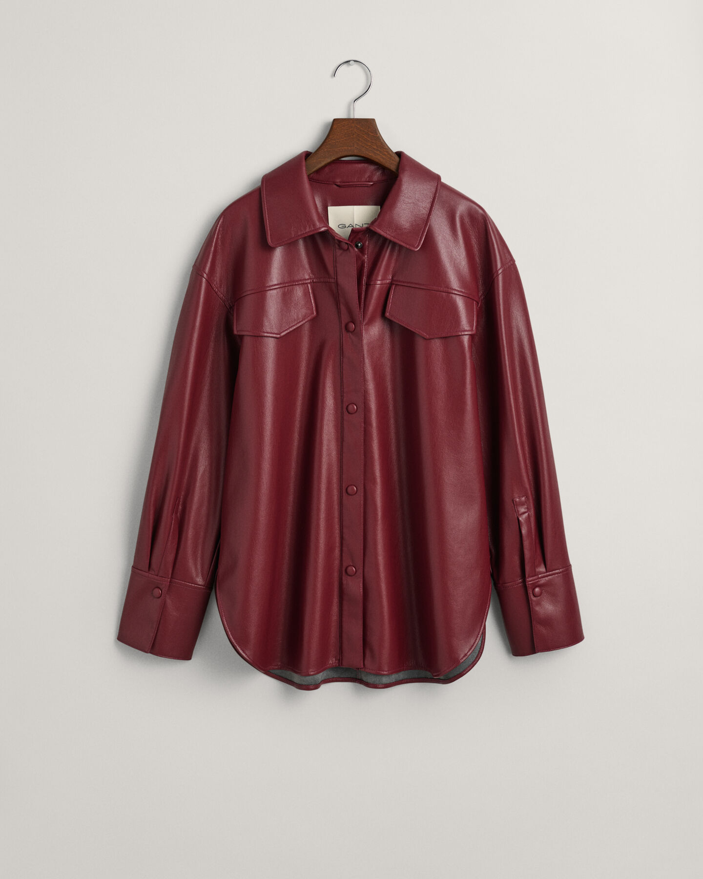 Faux Leather Overshirt