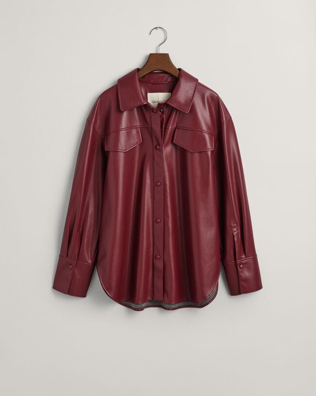 Faux Leather Overshirt