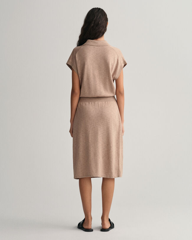 Collared Linen Blend Dress