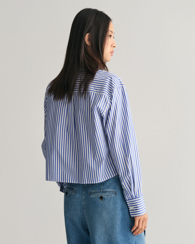 Relaxed Fit Cropped Striped Shirt