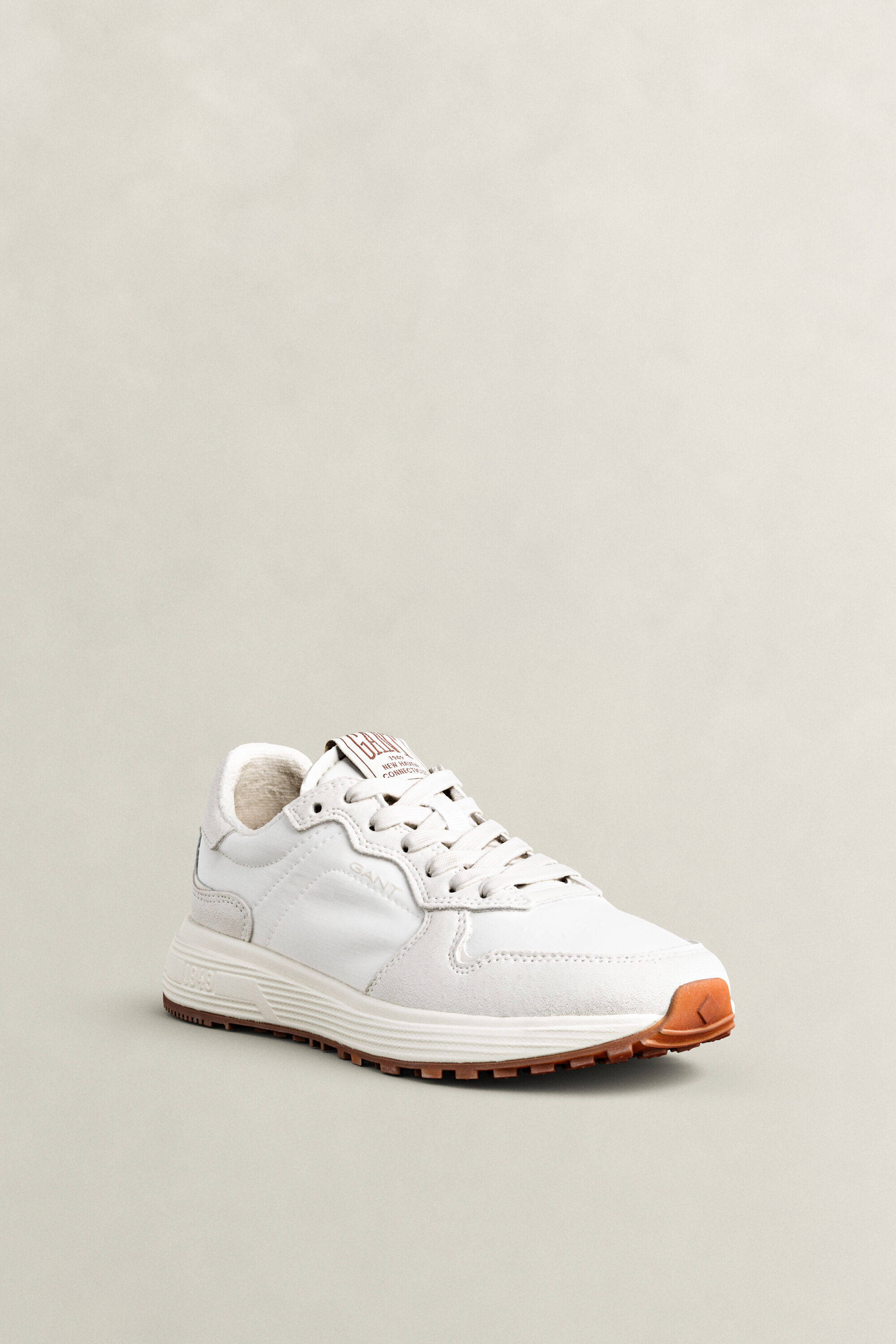 Beywin Suede Nylon Sneakers — WHITE