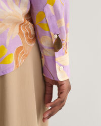 Regular Fit Floral Print Cotton Silk Shirt