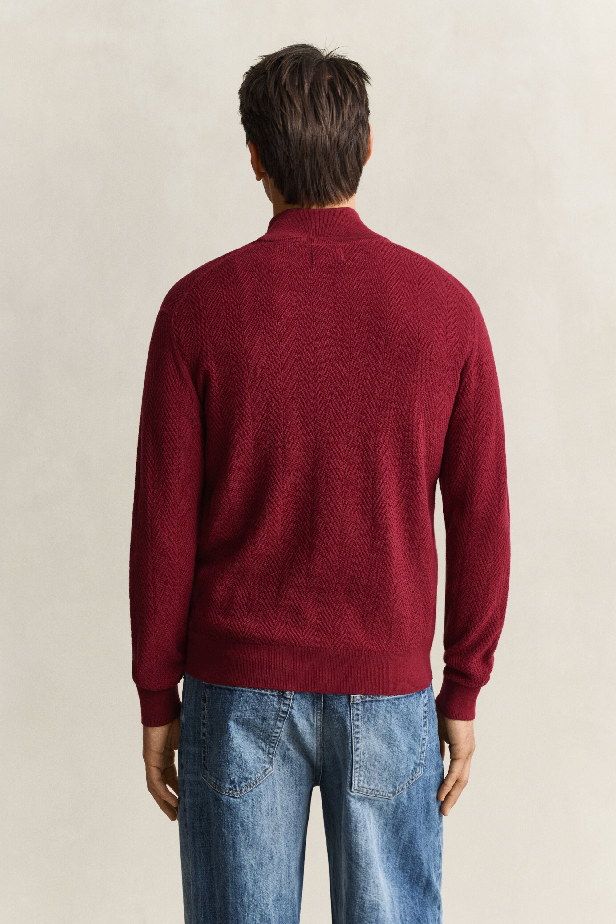 Herringbone Half-Zip Sweater