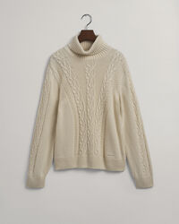 Teen Girls Chunky Cable Polo Sweater