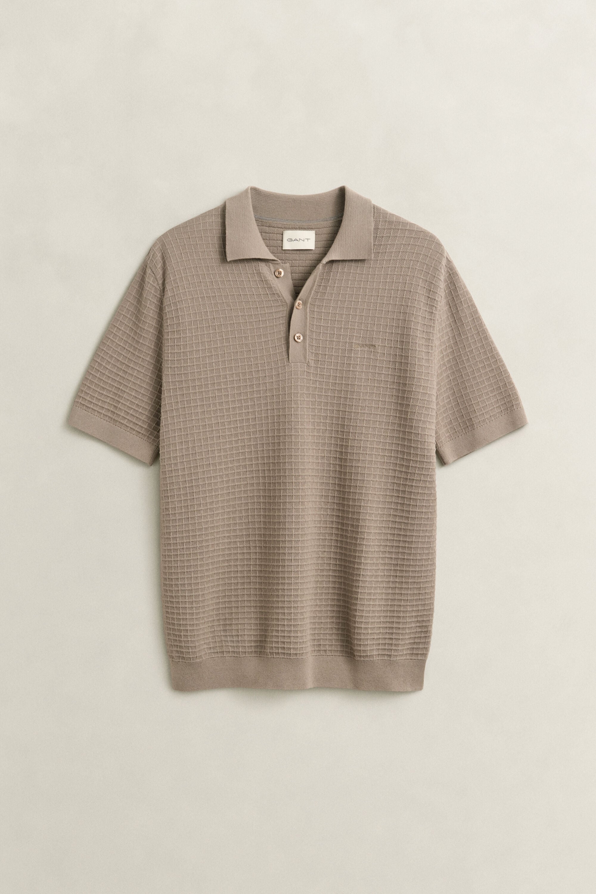 Textured Polo Sweater