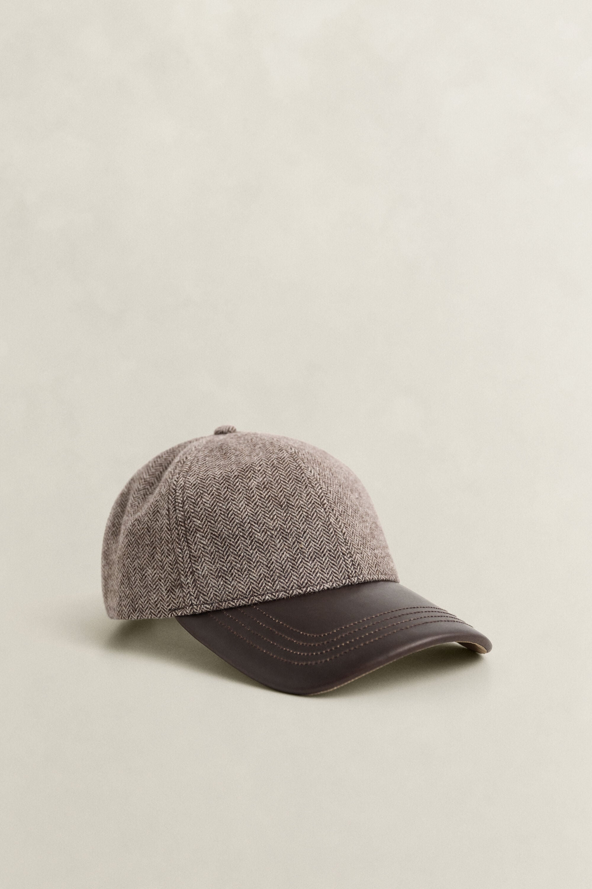 Leather Visor Wool Blend Cap