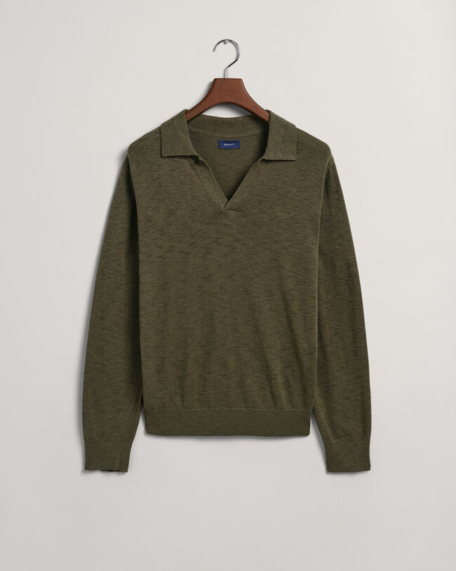 Cotton Linen Polo Sweater