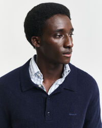 Wool Blend Polo Sweater