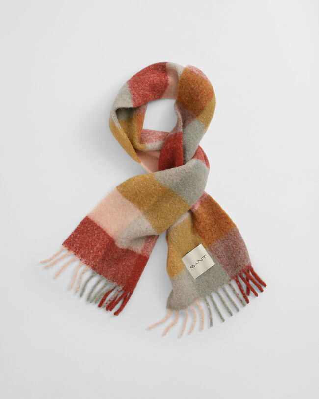 Checked Alpaca Wool Blend Scarf