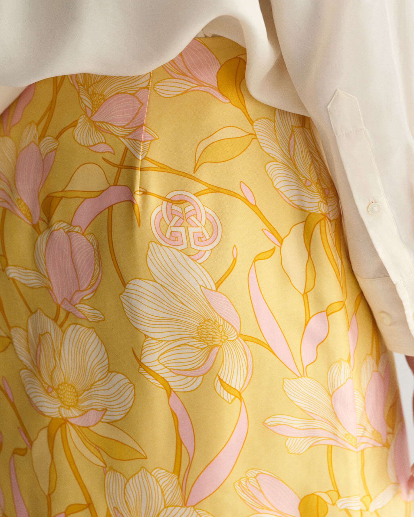 Magnolia Print Mini Wrap Skirt