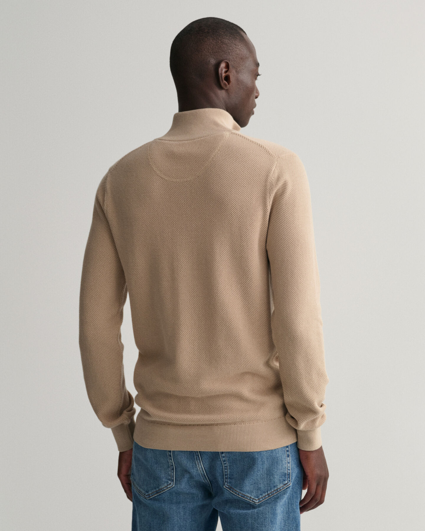 Cotton Piqu&eacute; Half-Zip Sweater