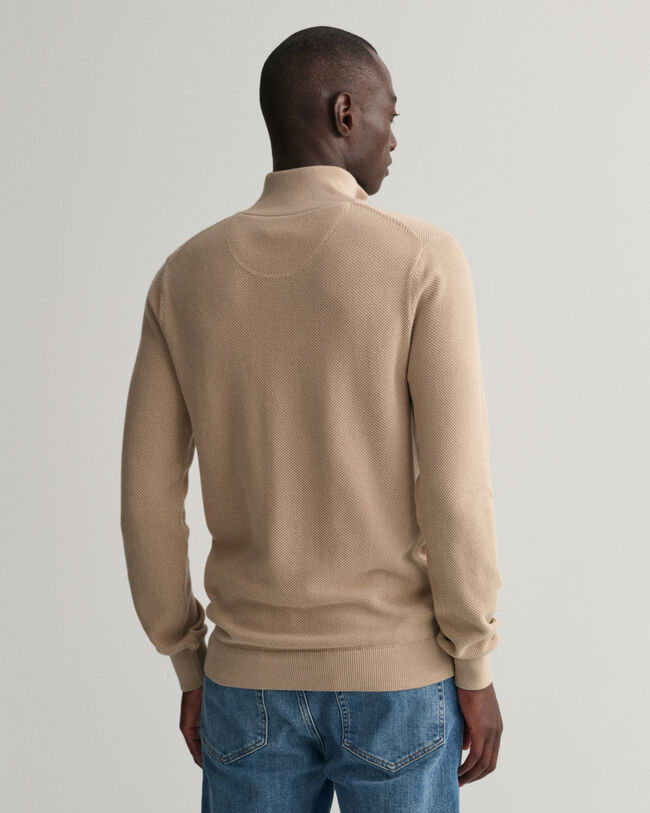 Cotton Piqu&eacute; Half-Zip Sweater