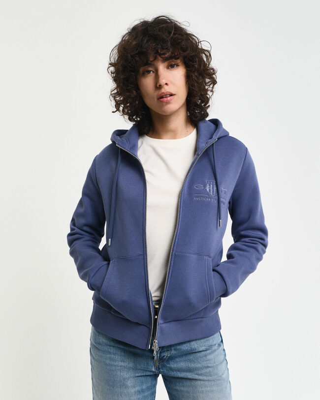 Tonal Shield Zip Hoodie
