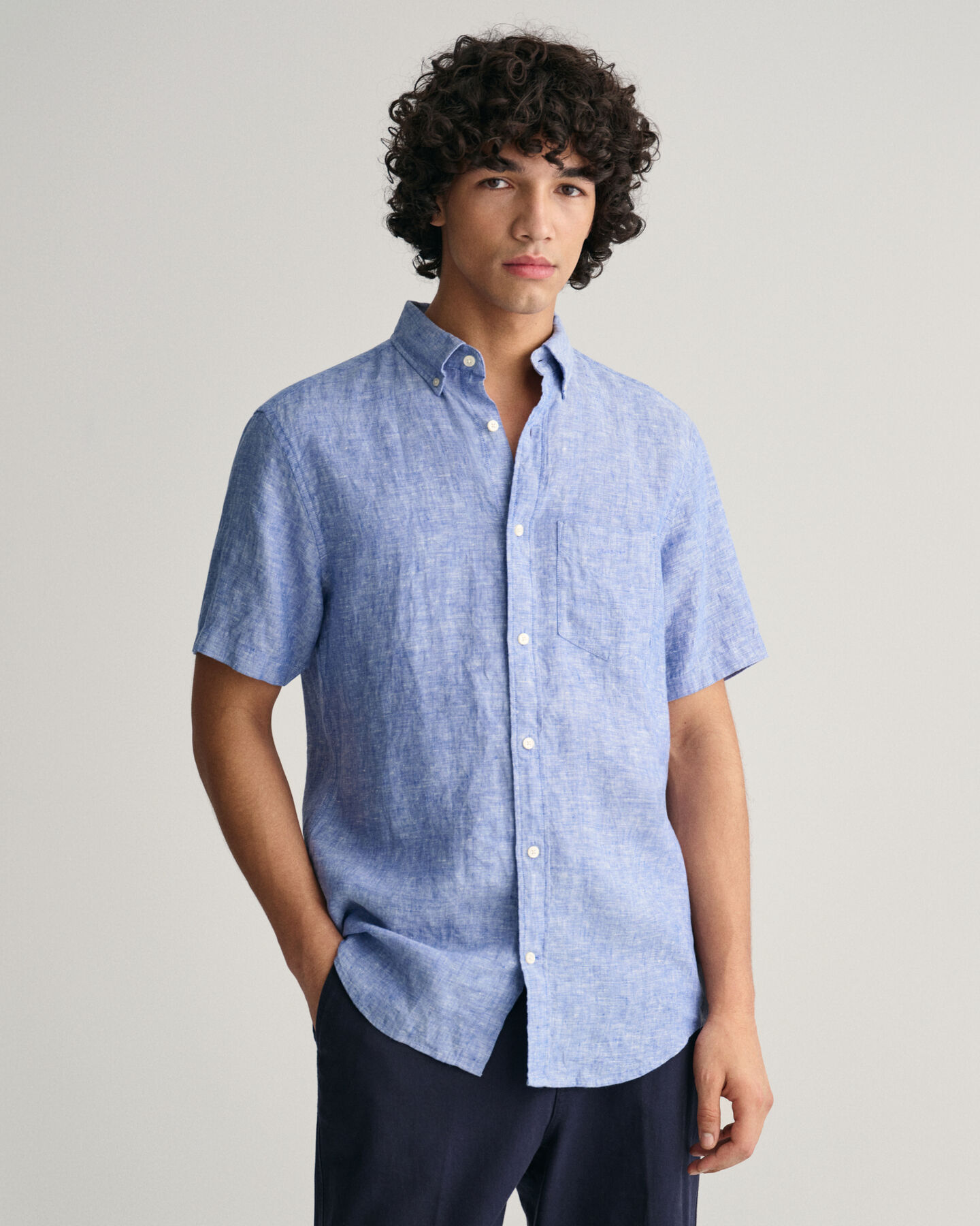 Regular Fit Linen Short Sleeve Shirt